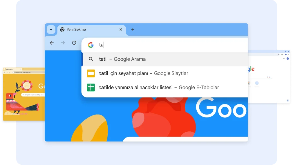 'Va' araması yapıldığında vacation (tatil) belgeleri gösteriliyor, ardından E-Tablolar kısayoluna dokunulduğunda Vacation Packing List (Tatilde yanınıza alınacaklar listesi) gösteriliyor.
